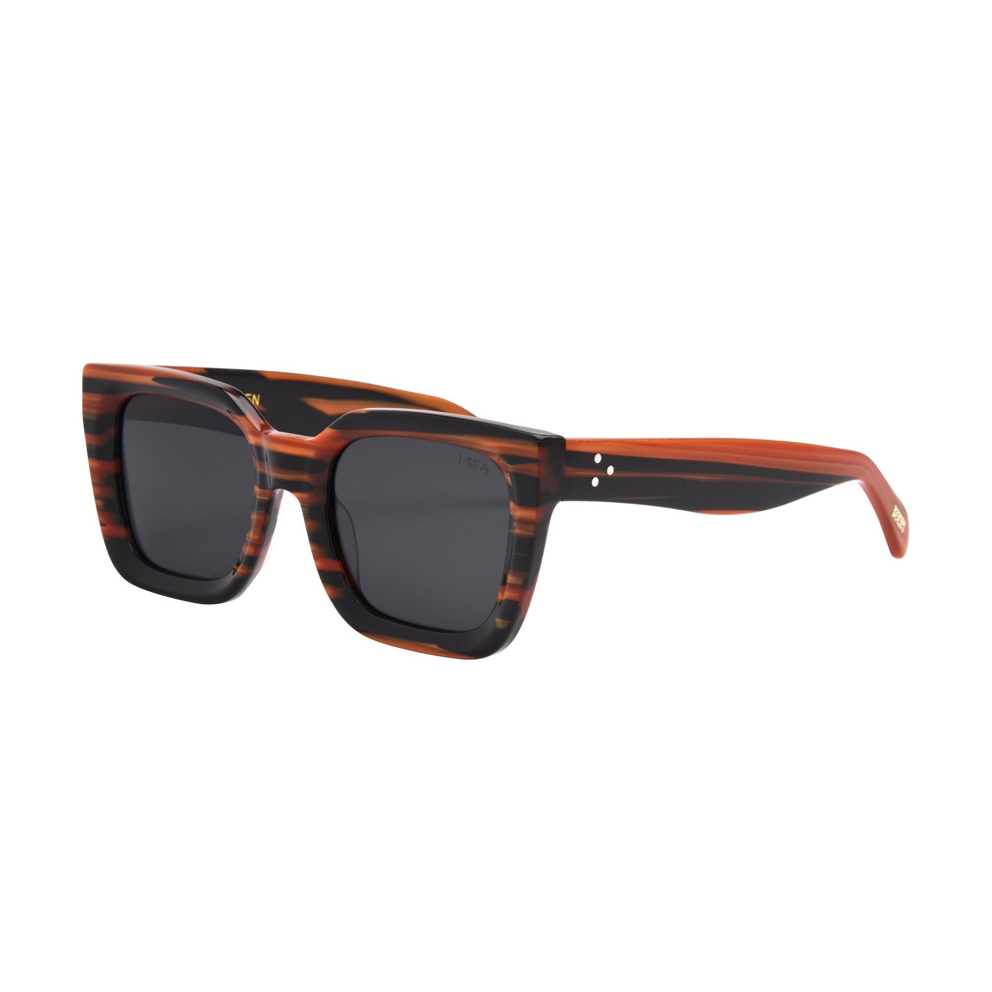 Alden Sunglasses in TIGER / SMOKE POLARIZED LENS - Detail 02 -
