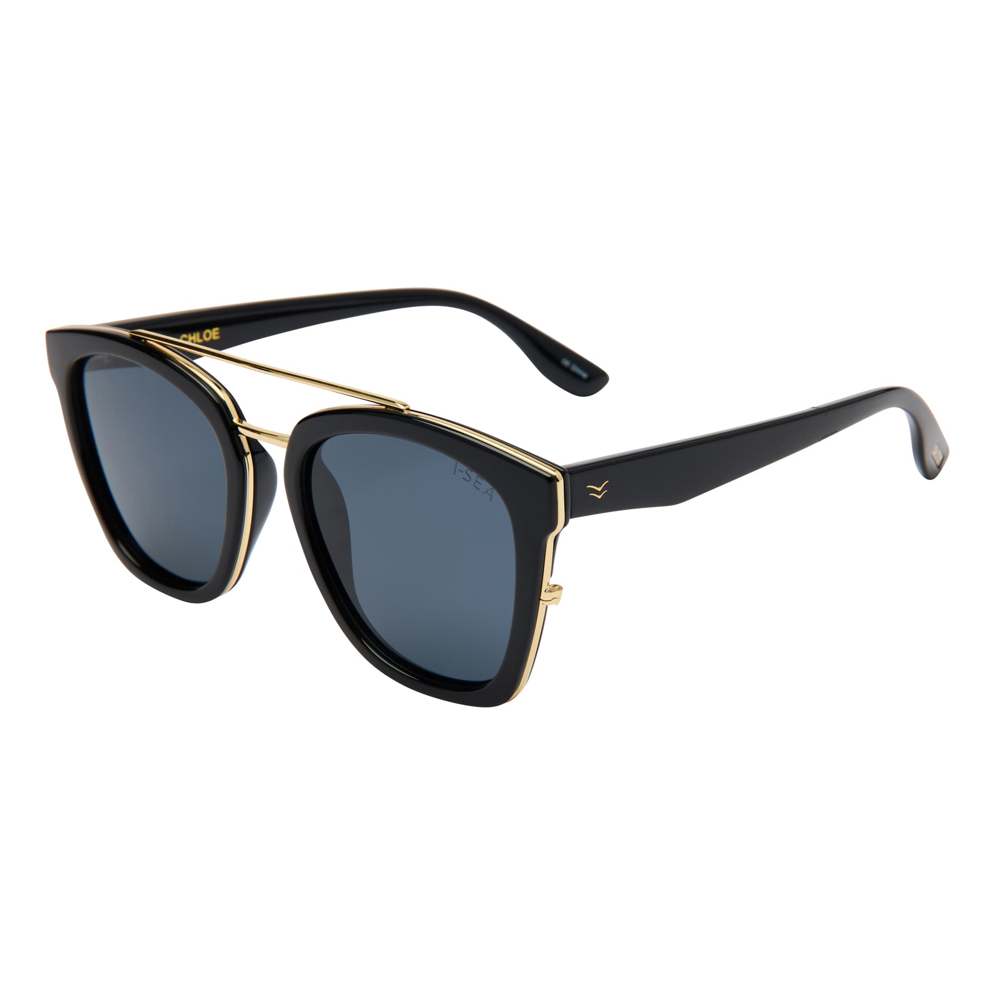 Chloe Sunglasses in Black / Smoke - side -