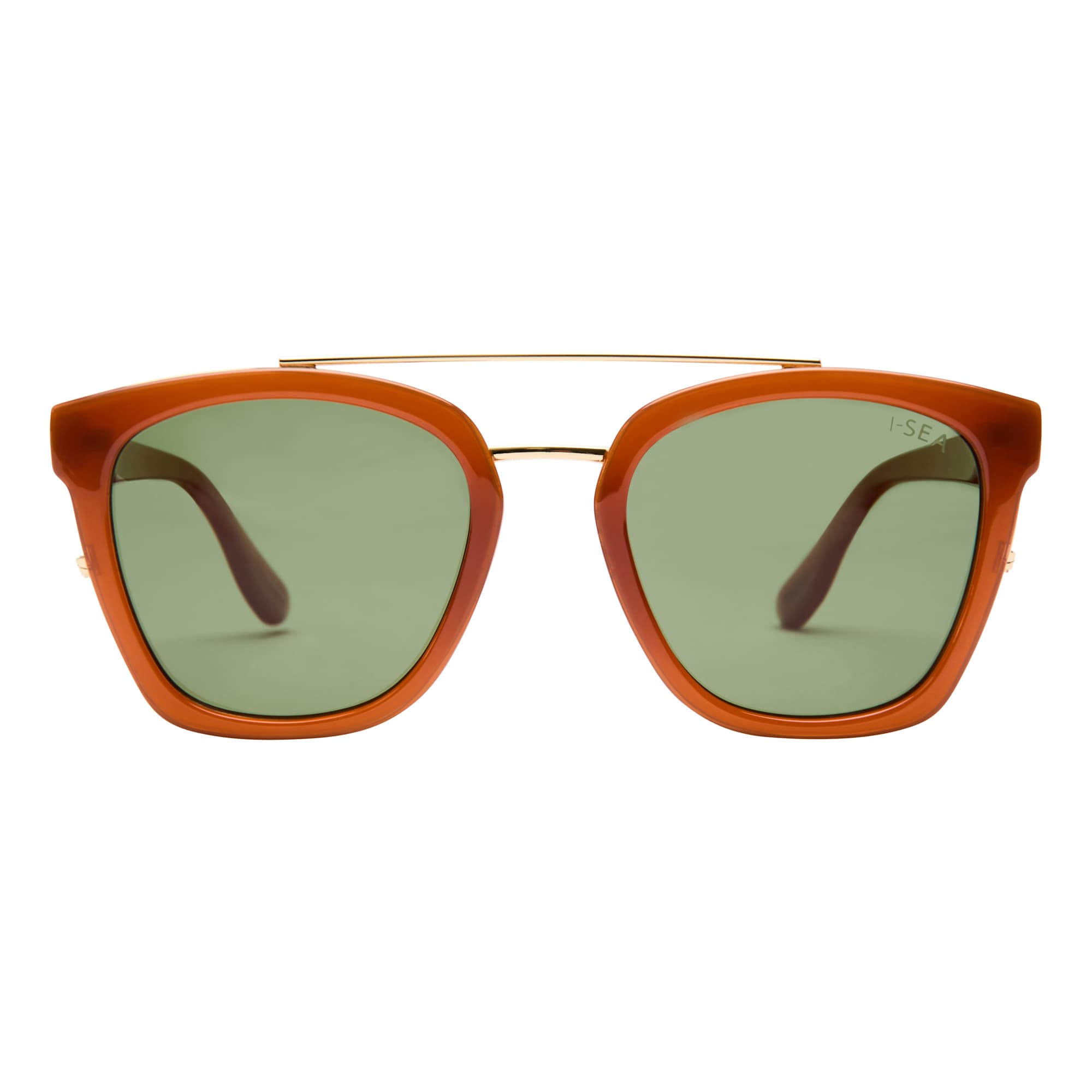 Chloe Sunglasses in Maple / Green - front -