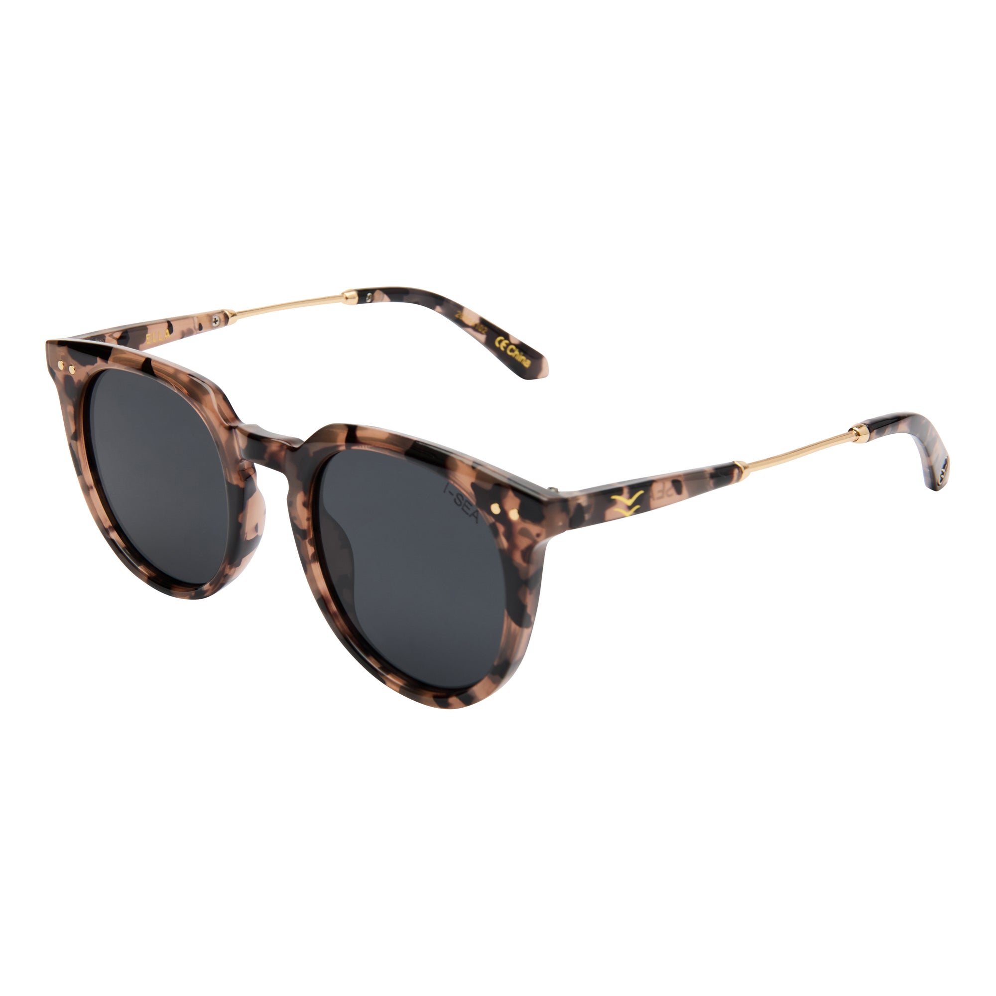 ELLA Sunglasses in BLONDE TORT / SMOKE POLARIZED LENS - Detail 02 -