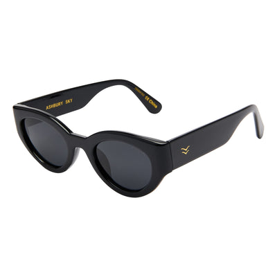 Ashbury Sunglasses in BLACK / SMOKE POLARIZED LENS - Detail 02 - 
