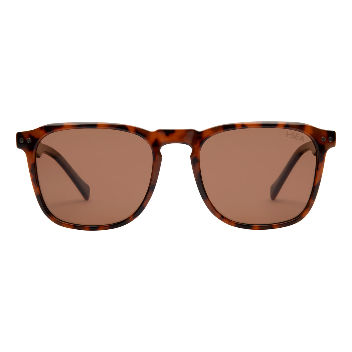 I-Sea Clear Frame Sunglasses with Brown Lenses Translucent Brown Keyhole Bridge Acetate Trapezoid Polarized  main image 2